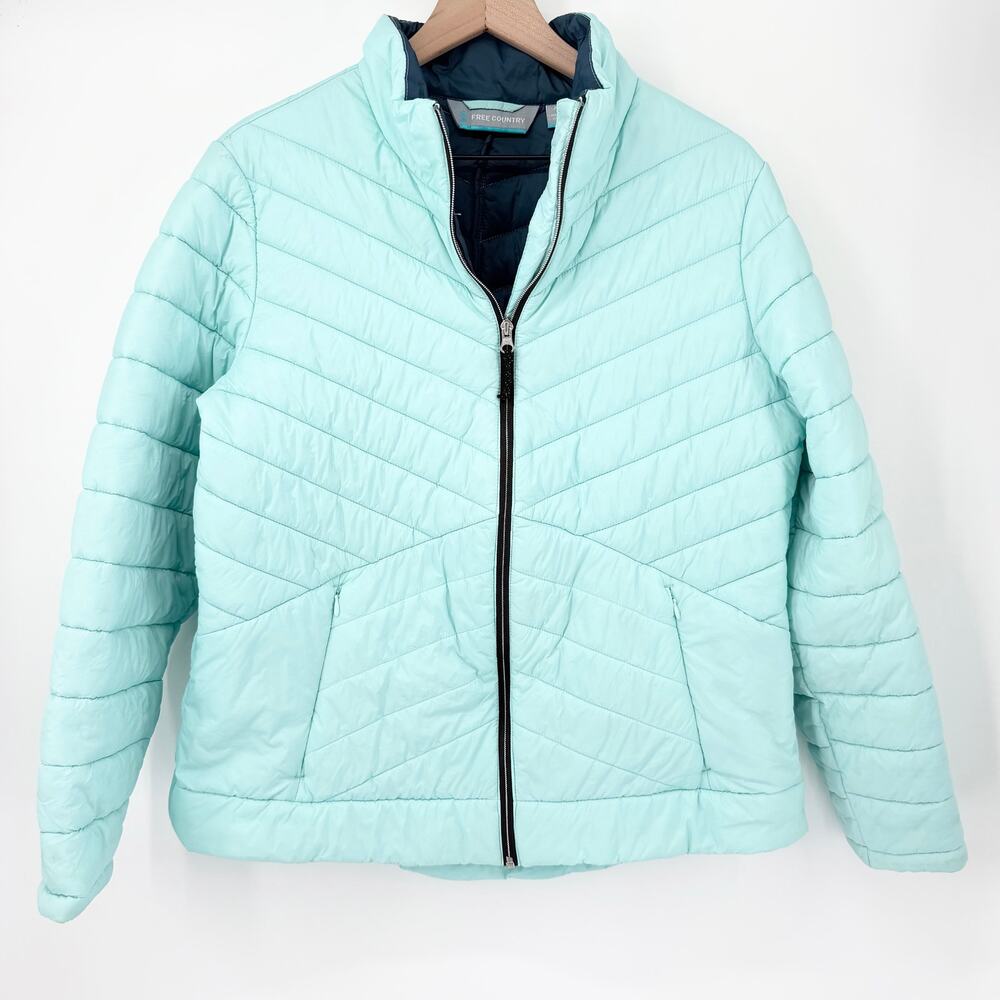 Free Country Women's Quilted Ultrafill Jacket Fresh Mint/Teal Size XL GUC